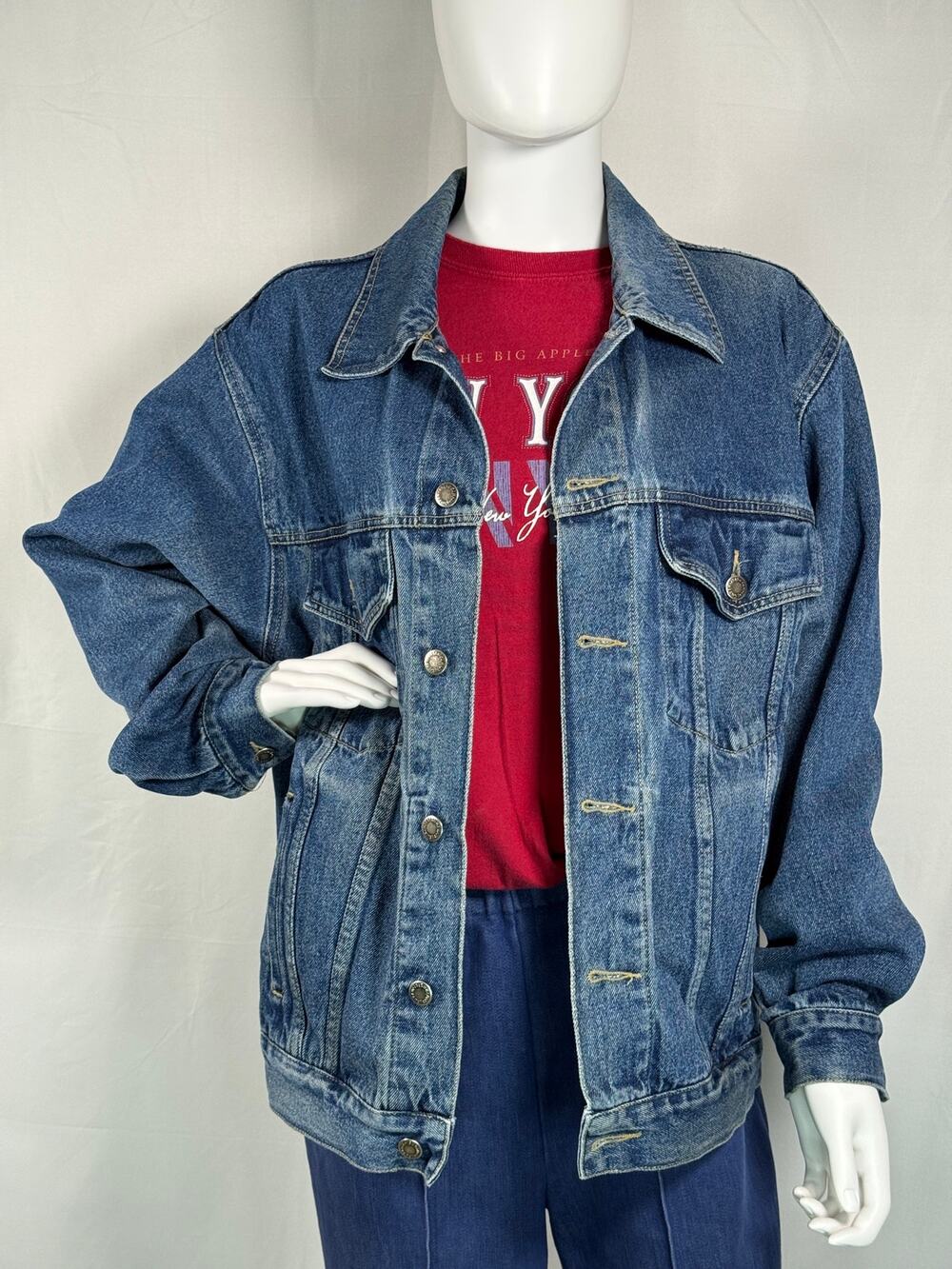 Vintage Wrangler Hero Denim Trucker Blue Jean Jacket Adult M